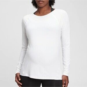 $39 NEW M GAP MATERNITY DRI-FIT ACTIVE BREATHABLE LONG SLEEVE TSHIRT TOP MEDIUM